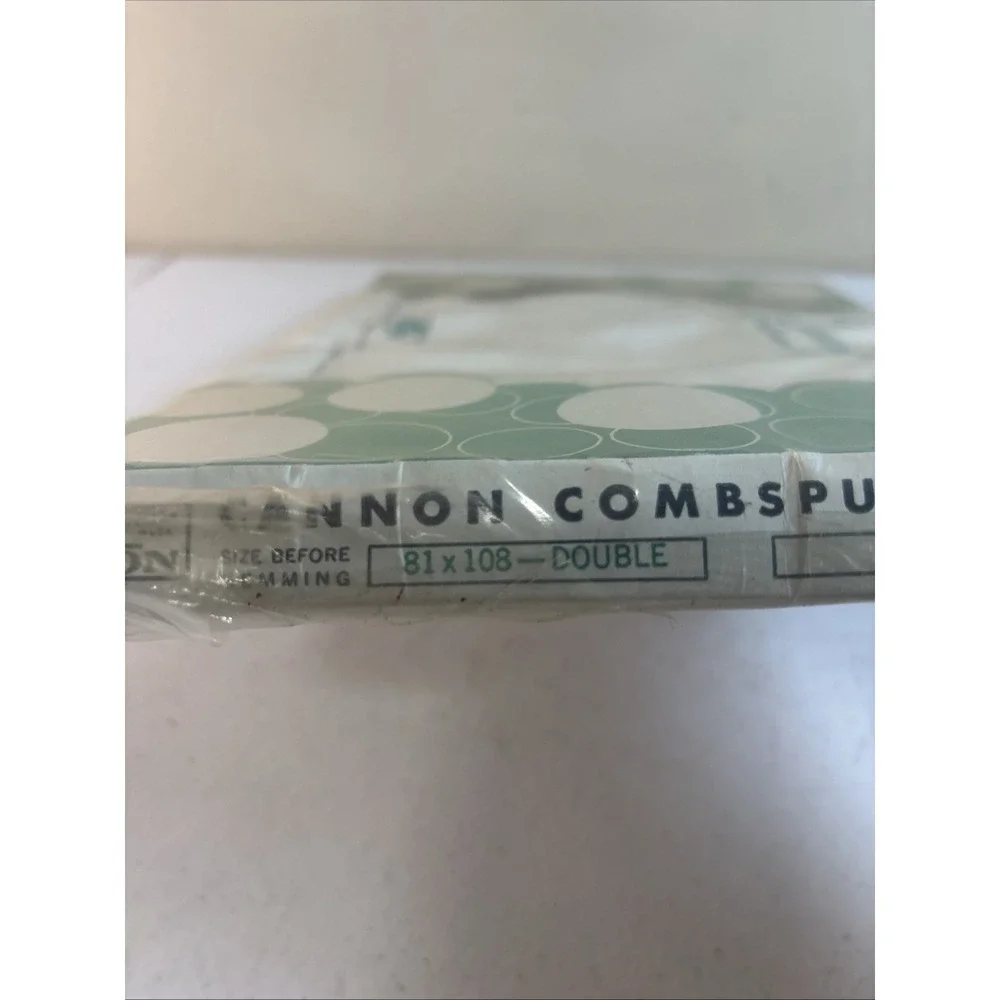 Vtg CANNON Combspun Percale Cotton Double Bed Flat Sheet WHITE 81 X 108